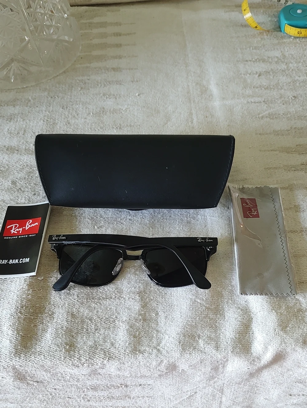 Ray-Ban Black Clubmaster Style Sunglasses with Black Case